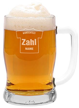 Leonardo Bierkrug für Fußball Fans 0,5l mit Gravur des eigenen Trikots inkl. Nummer