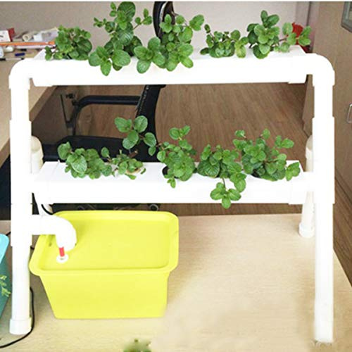 YOUTTOO Mini 2 Layer 8 Sites Hydroponic System Kit Ebb & Flow Deep Water Culture DWC Grow Planting Vegetable