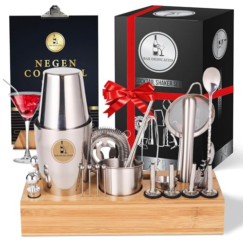 Bar Dedicated cocktail set 23 pieces - cocktail shaker set with recipe booklet