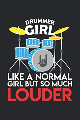 Notenheft: Das Notenbuch für alle Schlagzeuger ♦ über 100 blanko Seiten im 6x9 Format zum niederschreiben deiner besten Songs und Lieder ♦ Motiv: Drummer girl