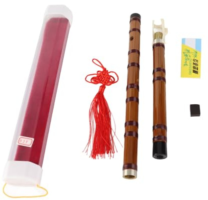 Flöte, Anfängerflöte, Traditionelles Handgefertigtes Chinesisches Musikinstrument Dizi, Vintage-Stil Dizi, Geschenk für Musikliebhaber (Tonart F/Bitter)(F-Taste)