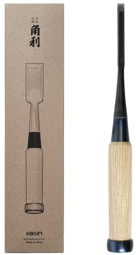 KAKURI Japanischer Einsteckmeißel für Holzbearbeitung, 6 mm, hergestellt in Japan, professioneller Holzmeißel Oire Nomi (handgeschmiedet), japanischer weißer Stahl, Nr. 2 Klinge, weißer