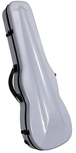Weiß karierte Violine Kohlefaser Triangel Box Violin Triangle Case mit Hygrometer Fachmann Geigenkoffer (Color : 3/4)