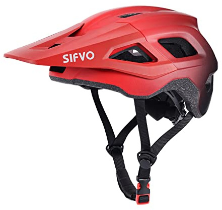 Mountain Bike Helmet with Detachable Visor, SIFVO Bike Helmet for Men and Women MTB Helmet, Adjustable Adult Bike Helmet, 57-59cm