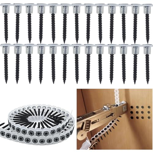 Magazinierte Schnellbauschrauben Grobgewinde 200 Stück Trockenbau Schrauben Schwarz Universalschrauben 3,9 x 25 mm für Automatische Kettennagelpistole