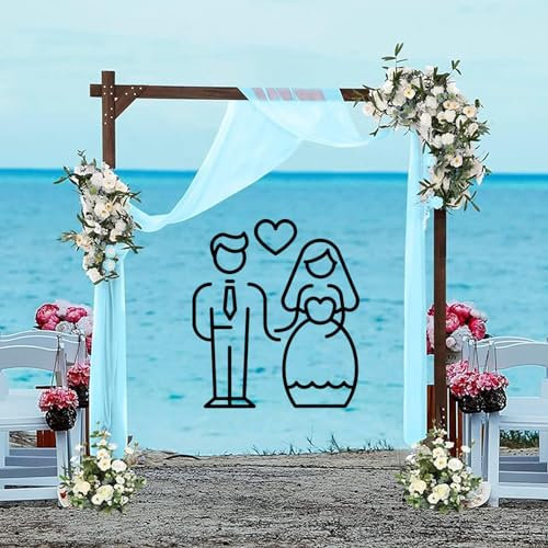 7.2FT Arche de Mariage for l'extérieur,Arche carrée,Arbre de Jardin,Arche de Fond en Bois,pour la cérémonie de Mariage,Décorations for la fête,Vignes,Pelouse,Patio,Arrière-Cour