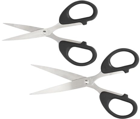 VBS Schere Spitz 16 cm und 14 cm aus Edelstahl und Kunststoff Papier Schere Büroschere