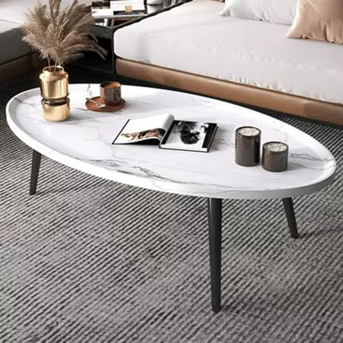Couchtisch Holz, Rustikale Satztische, Wohnzimmertisch, Ovaler Coffee Table, Mid-Century Modern, Ovaler Sofatisch, Couchtisch Modern, Schlafzimmer, Büromöbel, Einfache Montage ( Color : Wit , Size : 8