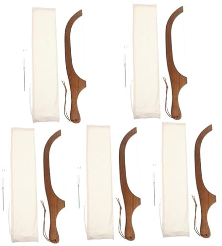 Ciieeo 5 Sätze Brotmessersäge Bogenbrotschneider Sauerteigbrotmesser Gezackte Brotschneidemaschine Hausgemachte Brotschneidemaschine Brotteigschneider Sauerteigrasierer 430er Edelstahl