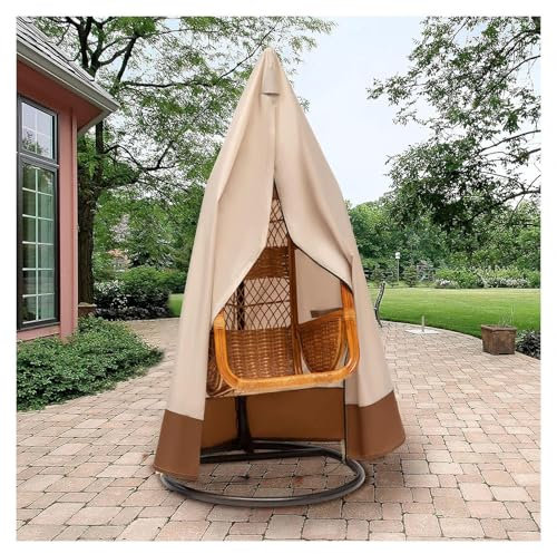 YSMSMZJK Abdeckung für Hängesessel Wind-, Regen- Und Schneefest Schutzhülle Hängesessel für Schaukelstuhl, Pod Chair, Terrassenstuhl Schutzhülle für Gartenstühle,Beige-230x200cm