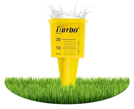 TURBOGRUEN® Regenmesser 10er-Pack, Präzise Messung für Rasenbewässerung | Wassermenge bis 20 l/m² erfassen, Stabil, UV-beständig & einfach platzierbar