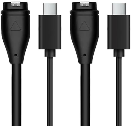 peaceking 2 Pièces Câble de Charge USB pour Montre Garmin – Compatible avec Fenix 7, Fenix 6, Fenix 5, Venu, Forerunner, Vivoactive, Instinct – Charge Rapide et Sécurisée (USB-C)