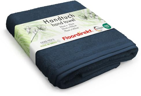 Floordirekt Asciugamano in 100% cotone, 70 x 139 cm, turchese, certificato Oeko-Tex 100, asciugamano da bagno, sauna e doccia, morbido e ad asciugatura rapida, asciugamani per ospiti (Bay)
