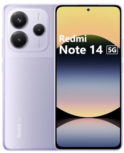 XIAOMI Redmi Note 14 5G 8+256GB, Smartphone 6.67, AMOLED, MediaTek Dimensity 7025-Ultra, Púrpura (Versión EU)