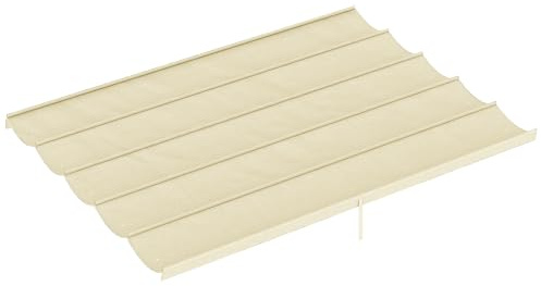 Outsunny Toile de Toit pour Pergola Rétractable 4 x 3 m Crème | Tonnelle, Toile Uniquement 250x255cm, Ombrage Extérieur