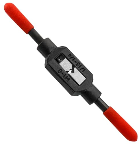 Treki Adjustable Tap Wrench Handle, M1-M8 Tap Handle Reamer Wrench with PVC Sleeve Reamer Hand Tapping Tool for Screws Taps Repairs (1/16-1/4)