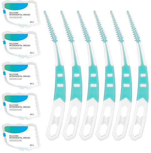 60 unidades de limpiador interdental curvado, palillos dentales, limpiador interdental, 5 cajas con 12 unidades cada una, forma curva para espacios interdentales, portátil e higiénico para un cuidado