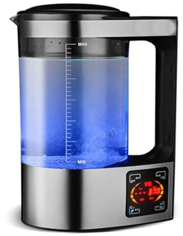 Etyrerre Botella de Agua en HidróGeno de 2L, MáQuina Ionizadora de Agua Alcalina, Filtro de Agua, Generador de Agua de HidróGeno, Enchufe Europeo