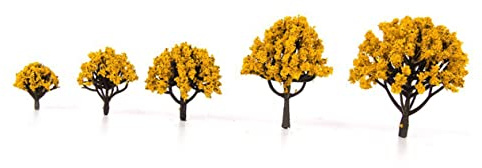 KALLORY 20pcs Model Scenery Landscape Trees Set Orange Semi 3CM-8CM for Model Train Scenery and Landscape Decor