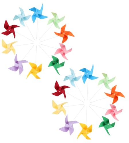 CVUTOVO 20pièces Moulin à Vent Papier Vierge pour Garçon Fille Lot de à Vent Non Peints pour Dessin Et Bricolage