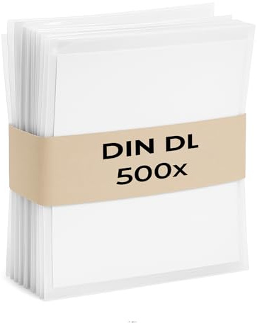 VIALIA Lieferscheintaschen selbstklebend DIN C5, 500 Stück, 240x180 mm | Transparente Begleitpapiertaschen aus LDPE Folie, Stark klebende Dokumententaschen für Rechnungen & Lieferscheine
