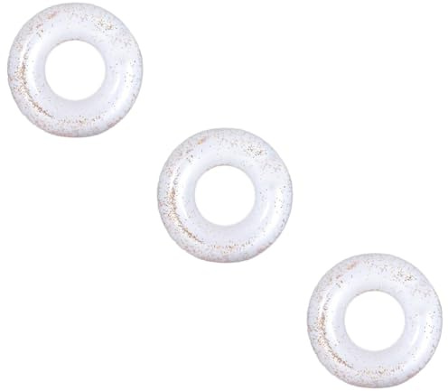 Supvox 3 Stück Transparenter Schwimmring mit Schimmernden Pailletten Aufblasbar Strapazierfähiges PVC Sichtbares Pool Zubehör für Leicht und Stoßfest für Sommer Zufällige Zufällige Farbe