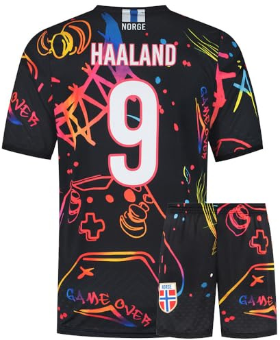 Norwegen Fußball Trikot Set Haaland - Gaming - Kinder und Erwachsene - Jungen - Sportsachen - Geschenk - Sport t Shirt - Sportbekleidung - Größe S