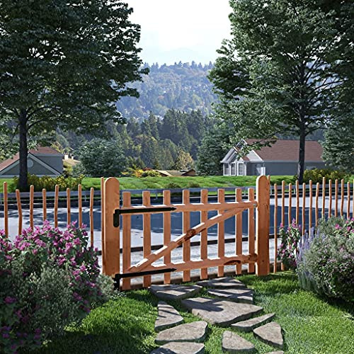 Portail Simple de Jardin en Bois, Barrière de Sécurité, Portail Clôture, Ornemental Portillon Jardin, Porte Barrière d'Extérieure, Bois de noisetier imprégné 100x60 cm