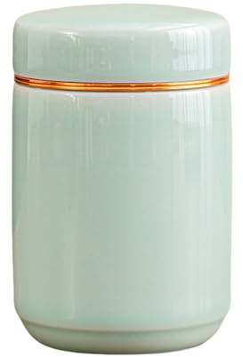 Mafagwre Groß Keramischer Matcha-Behälter, Keramik-Matcha-Tee-Behälter, Tragbarermatcha-Aufbewahrungsbehälter, 320ml Aufbewahrung Von Teedosen, Ideal Für Reisen (A)