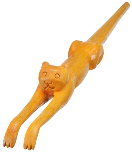 OUNONA Raspador de Espalda de Madera Diseño de Gato para Aliviar la Picazón la Piel Herramienta de Masaje Portátil Hogar Spa
