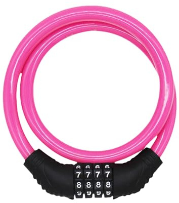 Combinaison de casier de vélo – Casier à chaîne à 4 chiffres, long câble de chaîne de vélo, câble de haute sécurité, accessoires de portail de ski d'extérieur | Verrou de vélo amovible pour barrière