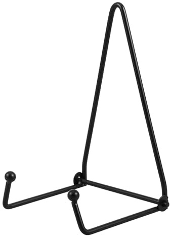 Ipetboom Présentoir Mural pour Assiettes en Céramique Noir Petit Support Pliable en Métal Robuste Porte-Assiettes Mural Polyvalent Cuisine Bureau et Exposition Décorative