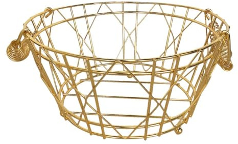 Homeponnew Corbeille à pain vintage en métal avec doublure amovible pour cuisine, table à manger et décoration de bureau, doré
