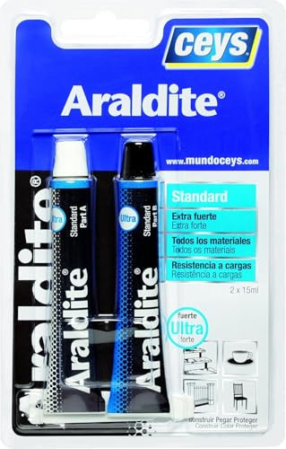 Ceys - Araldite - Adhesivo gran resistencia - Pegamneto bicomponente extra fuerte multimaterial - 2 Blisters x 15 ML