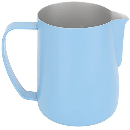 Pitcher lait inox 450ml pour Latte Art, pichet à bec verseur forme aigle - durable et hygiénique en acier inoxydable 304, idéal pour et amateurs de café latte (Bleu clair)