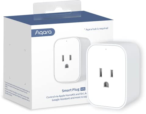 Aqara Zigbee Smart Plug with Energy Monitoring,Overload Protection,Scheduling and Voice Control, 15A Outlet Compatible with Alexa, Google Assistant, and Apple HomeKit Compatible