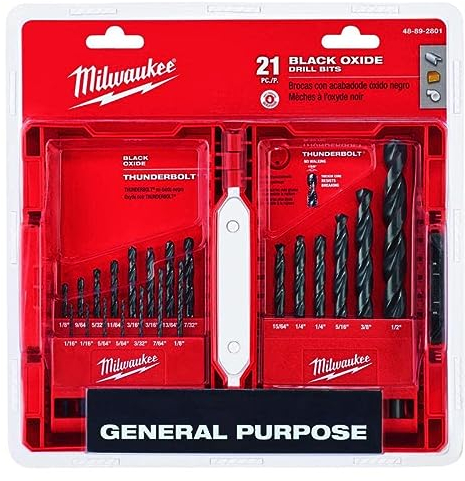 Milwaukee 48-89-2801 21-Piece Thunderbolt Black Oxide Drill Bit Set