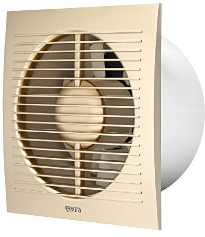 Ø 150mm Ventilator mit Timer - Farbe Gold - Badlüfter Lüfter Wandlüfter WC Bad Küche leise Kleinraumventilator