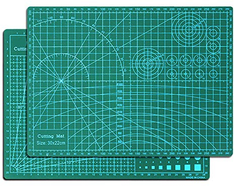 Ommda Schneidematte A1 Selbstheilend Werkstatt mit Doppelseitig cm und inch Angabe Cutting Mat Werkstatt Schneidematte Stoff zum Nähen Quilt Basteln und Patchworken 3mm Dicke,Grün,
