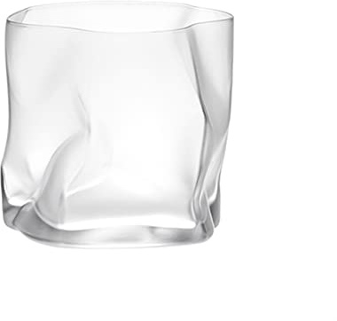 HNGM Tumblers Art Design Crumple Irregular Frosted Brandy Snifter Whiskey Rock Glass Old Fashioned Cup Liqueur Whisky Tumbler Beer Glasses (Capacity : 245ml 10oz, Color : 1 x Frosted)