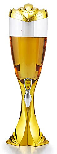 MU Beer Tower, dispensadores de barriles de cerveza, cristalería XXL bebidas & dispensador de bebidas con litros de grifo con enfriador de hielo, bomba de cerveza de calado, 3,5L