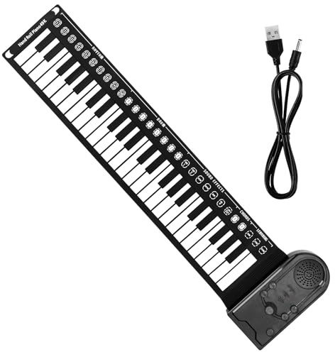 FOMIYES 49 Tasti Pianoforte Arrotolabile - Tastiera Elettronica Portatile Per Principianti, Pianoforte Digitale Pieghevole Con Altoparlante Integrato, Ideale Per Bambini E Adulti