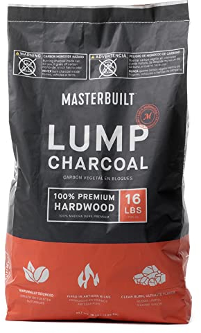 Masterbuilt MB20091621 Natural Reusable Lump Charcoal for BBQ, Smoking, Grilling. 16lbs , Black