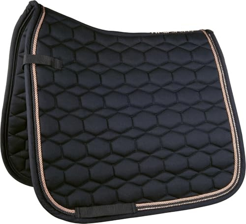 HKM Rosegold Glamour Style Schabracke, Schwarz/Rosegold, Dressur