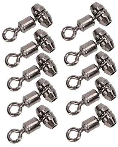 SUNGOOYUE 10 Stück 3-Wege-Angelwirbel-Anschlüsse, Angeln T-Drehung Messing Triple Swivel-Teil für Angelausrüstung(klein)