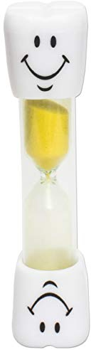 Kids Toothbrush Timer ~ 2 Minute Smile Sand Timer for Brushing Children's Teeth (Yellow)