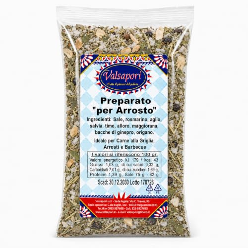 HOME LINE Preparato per Arrosto, Spezie per Griglia e Barbecue, 250 g | Miscela secca con rosmarino, salvia, timo e ginepro per insaporire arrosti, grigliate e serate barbecue tra amici.