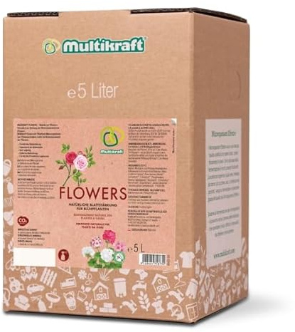 Multikraft Flowers - Natürliches Pflanzenhilfsmittel zur Stärkung von Blühpflanzen - intensiviert Blütenfarben, fördert üppige Blütenbildung - Bio-Produktion zugelassen - einfache Anwendung, 5 Liter