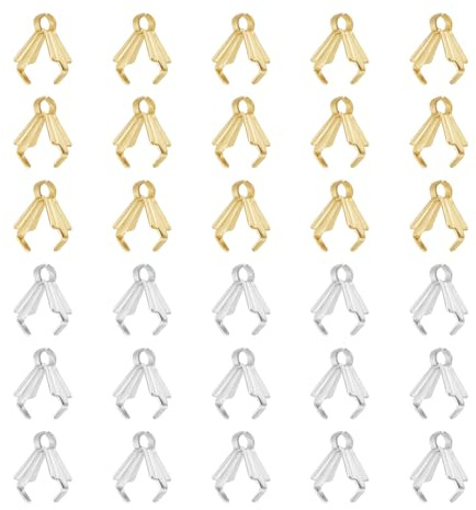 UNICRAFTALE 120 Stück 18K Vergoldete Eispickel Klemmbügel 8 mm Edelstahl Anhänger Klemmbügel Schmuck Schnappbügel Anhänger Anschlussbügel Aufhänger Für Die Schmuckherstellung