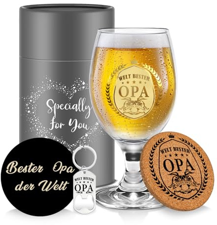 Geschenke für Opa Personalisierte Biergläser für Opa Geburtstag Bierglas Mit Gravur Geschenke für Männer Bester Geburtstagsgeschenke Bierkrug Geschenk für OPA Biergläser Geschenk Weihnachten